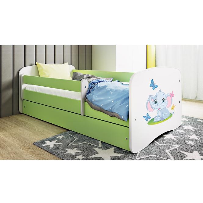 Kinderbett Babydreams+SZ+M grün 70x140 Elefant