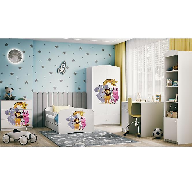 Kinderbett Babydreams+SZ+M weiß 80x160 Zoo