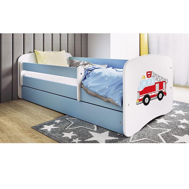 Kinderbett Babydreams+SZ+M blau 80x160 Feuerwehrauto