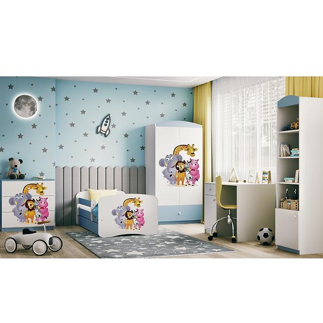Kinderbett Babydreams+SZ+M blau 80x160 Zoo