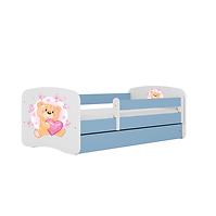 Kinderbett Babydreams+SZ+M blau 80x180 Bär mit Schmetterlingen
