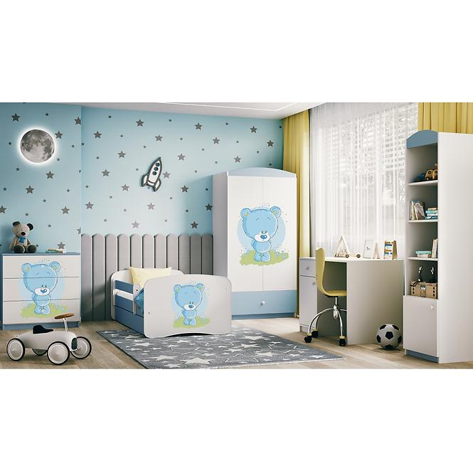 Kinderbett Babydreams+SZ+M blau 80x180 Blauer Bär