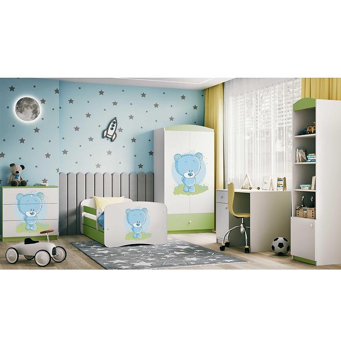 Kinderbett Babydreams+SZ+M grün 80x180 Blauer Bär