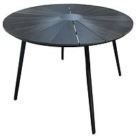 Runder Gartentisch Parker mit Platte aus Polywood Ø 120 cm Schwarz