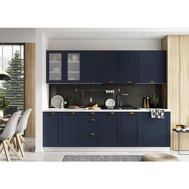 Küchenschrank Adele D80ZL S/1 zasl marineblau matte/weiß