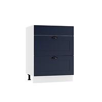 Küchenschrank Adele D60PC S/2 zasl marineblau matte/weiß