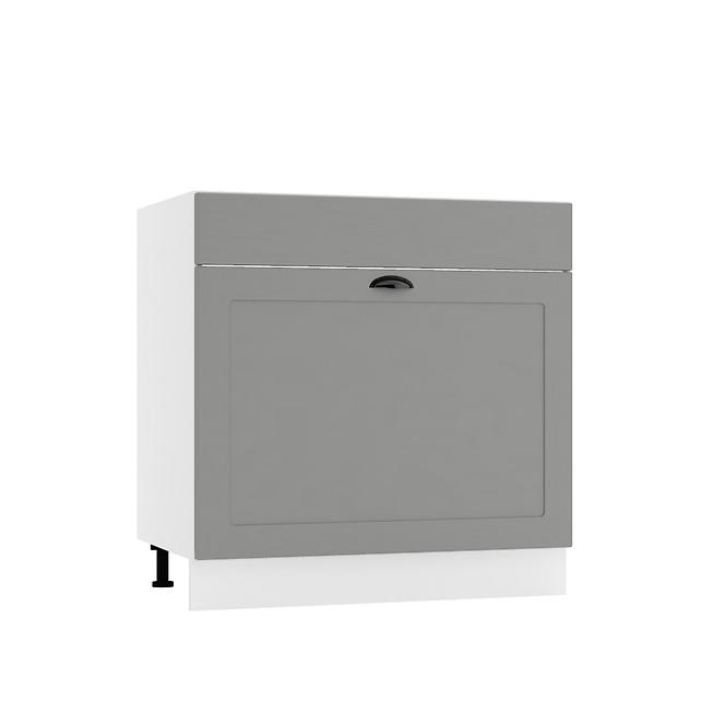 Küchenschrank Adele D80ZL S/1 zasl grau matte/weiß