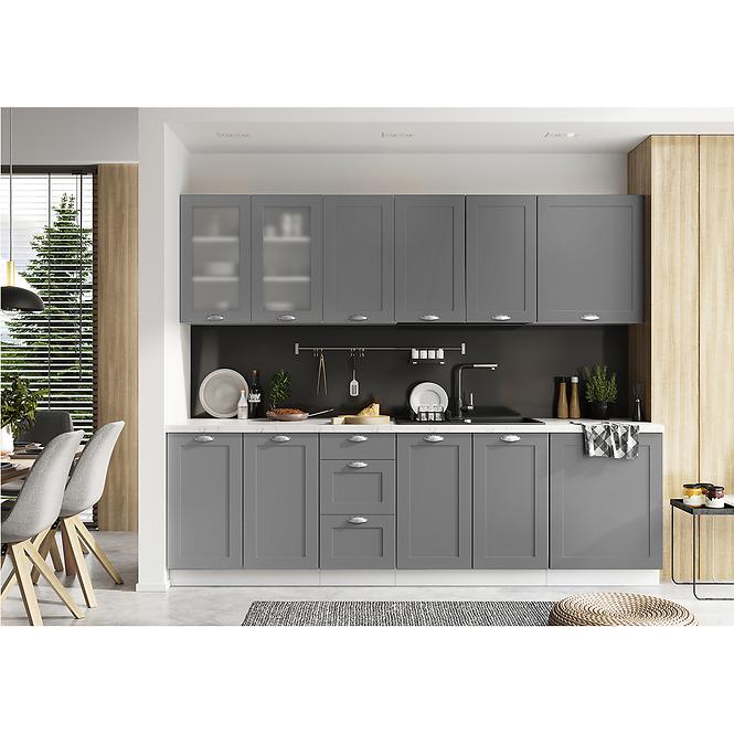 Küchenschrank Adele W90OKGR grau matte/weiß