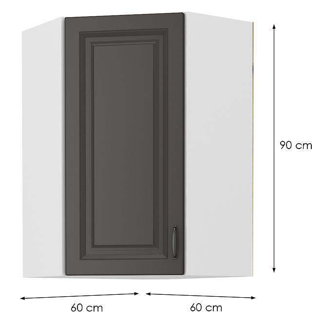 Küchenzeile STILO Graphit/WEISS 60X60 GN-90 1F (45°)