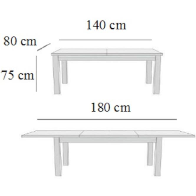 Tisch 140x80+40 Nuß