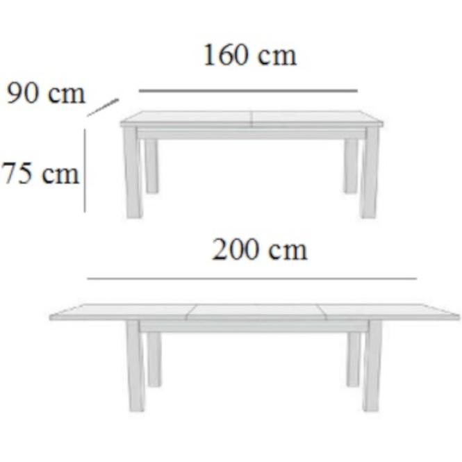 Tisch 160x90+40 Nuß 