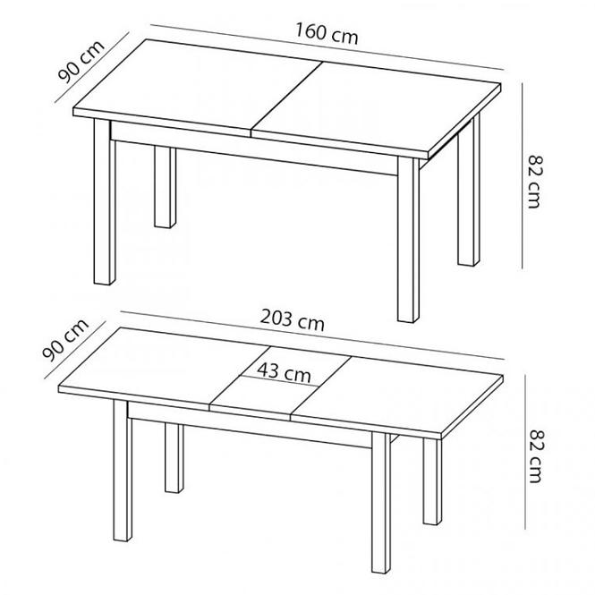 Tisch Kora 160x90 Weiß, ST