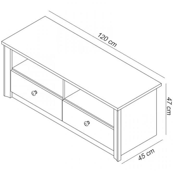 System Finezja F18 Niedrige Tv Tisch Mit 2 Schubladen Sonoma