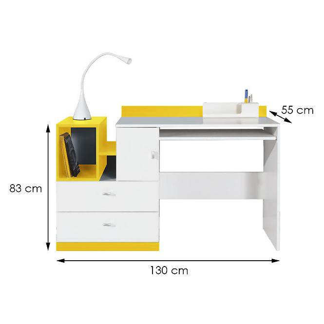 Schreibtisch Mobi 130cm Weiß/Gelb