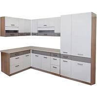 Küchenzeile Global 160x290cm Eiche Sonoma/Weiße /Grau