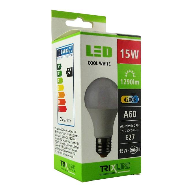 Glühbirne BC 15W TR LED E27 A60 4200K Trixline,3