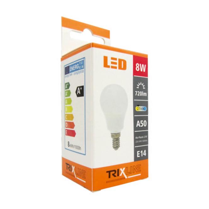 Glühbirne BC 8W TR LED E14 A50 2700K Trixline