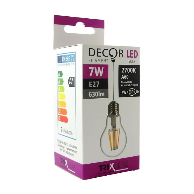 Glühbirne Filament LED Trixline 7W A60 E27 2700K,2
