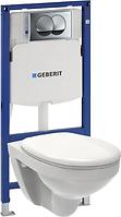 Unterputzspülkasten Geberit Duoofix Basic 111.153.00.1 + Betätigungsplatte + WC Hängeschüssel