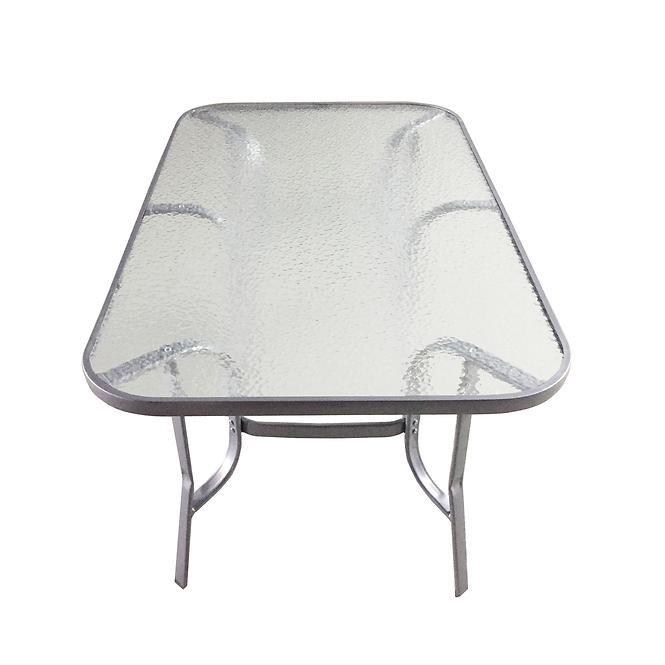 Glastisch Set + 6 Stühle grau