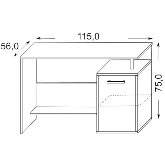 Schreibtisch 115cm Eiche Sonoma/Weiß