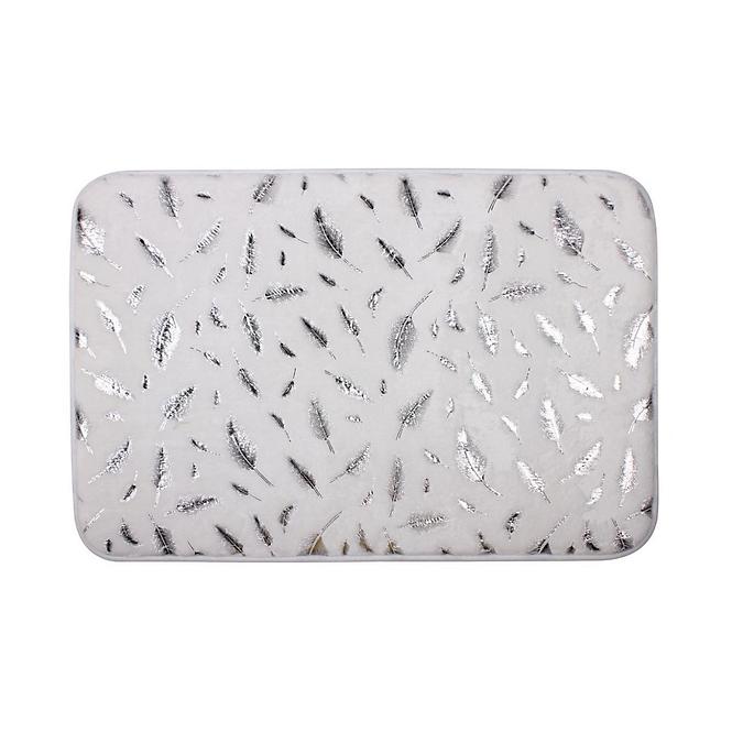 Badezimmervorlage Piume 40x60 cm Weiß - Silber