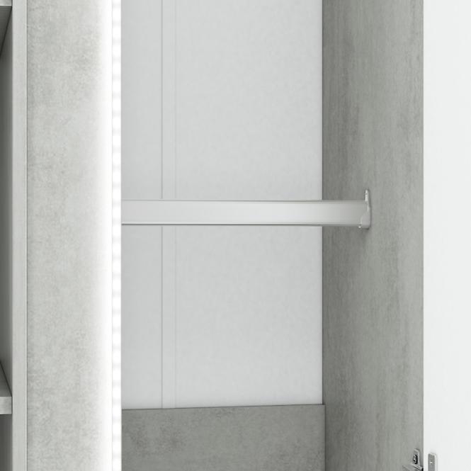 Schrank Lumens 92cm Weiß Glanz/Beton