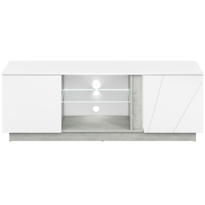 Tv Tisch Lumens 150cm Weiß Glanz/Beton