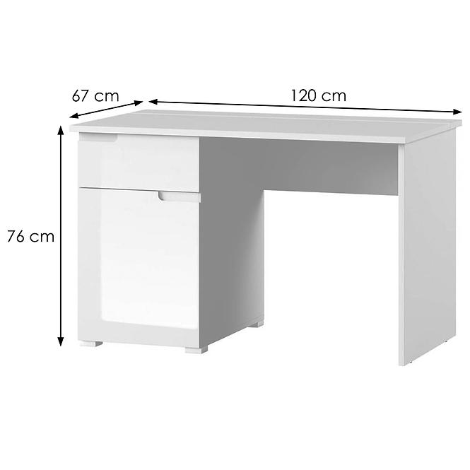Schreibtisch Selene 120cm Weiß Matte/Glänzend