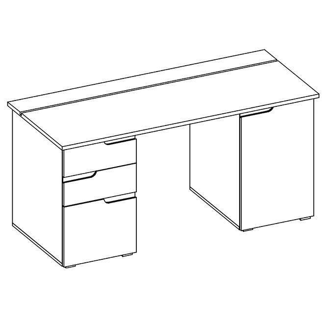 Schreibtisch Selene 158cm Weiß Matte/Glänzend