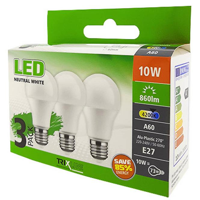 Glühbirne LED (3-PACK) A60 10W E27 4200K