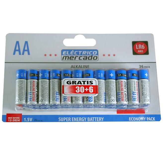 Alkalibatterien AA LR6 36pcs