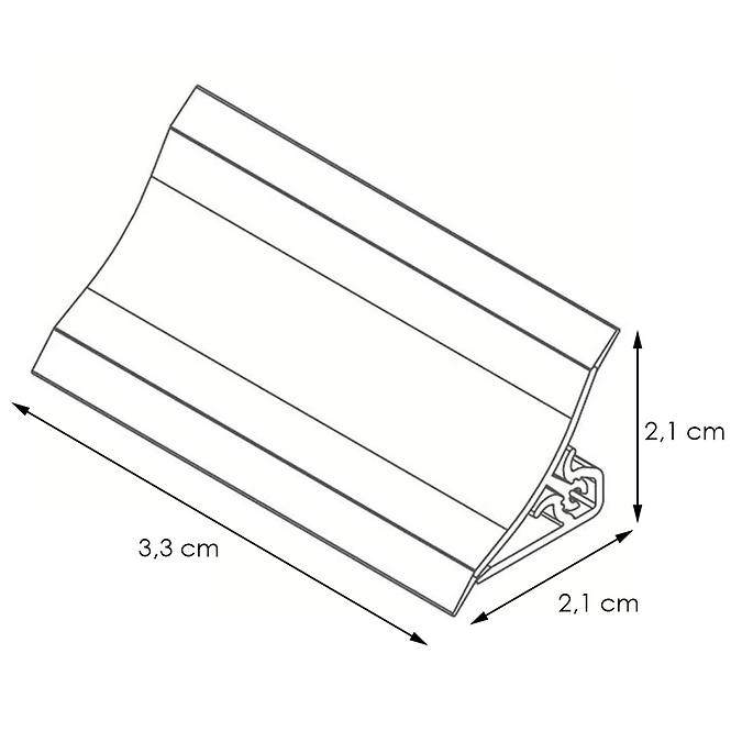 Leiste zur Küchenplatte 3m 20x20 – step grass lws-019