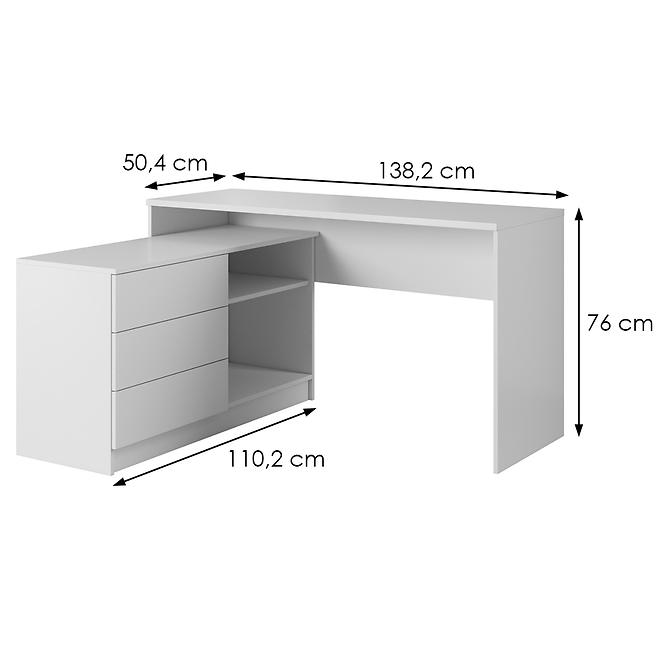 Schreibtisch Teo 139cm Weiß