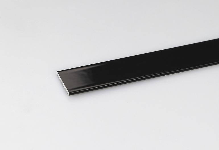 Profil Flach Aluminium Pulverbeschichtung Schwarz 20x1000