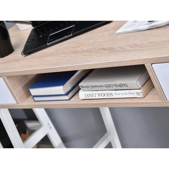 Schreibtisch Nordic 120cm Weiß/Eiche Sonoma
