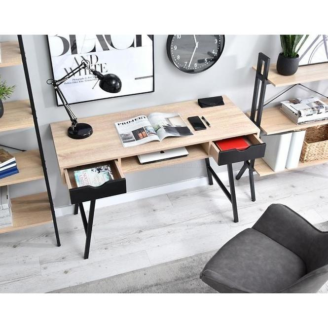 Schreibtisch Loft 120cm Eiche Sonoma/Schwarz