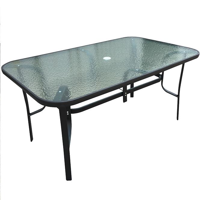 Glastisch mit einem loch 150x90x70 schwarz