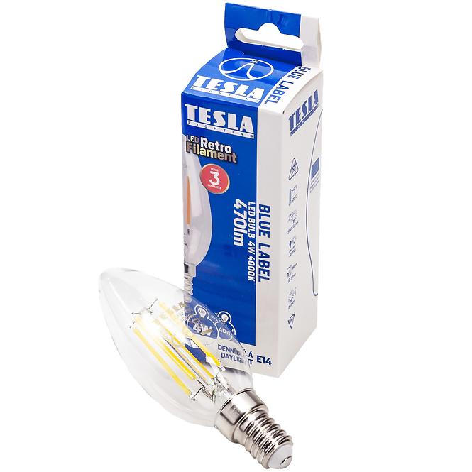 Tesla - LED Glühlampe Filament Retro Kerze 4W E14 4000K