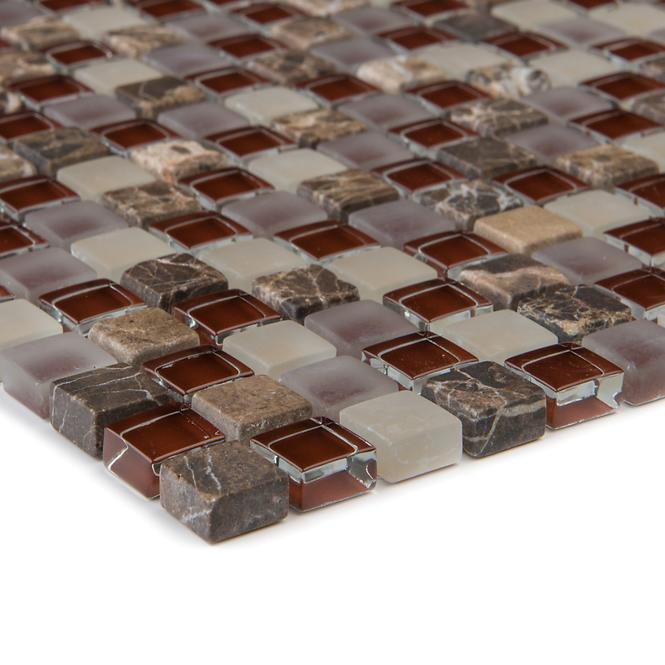 Mosaik Marmor Java/glassmix Bordeaux beige 47932 30,5x30,5x0,8