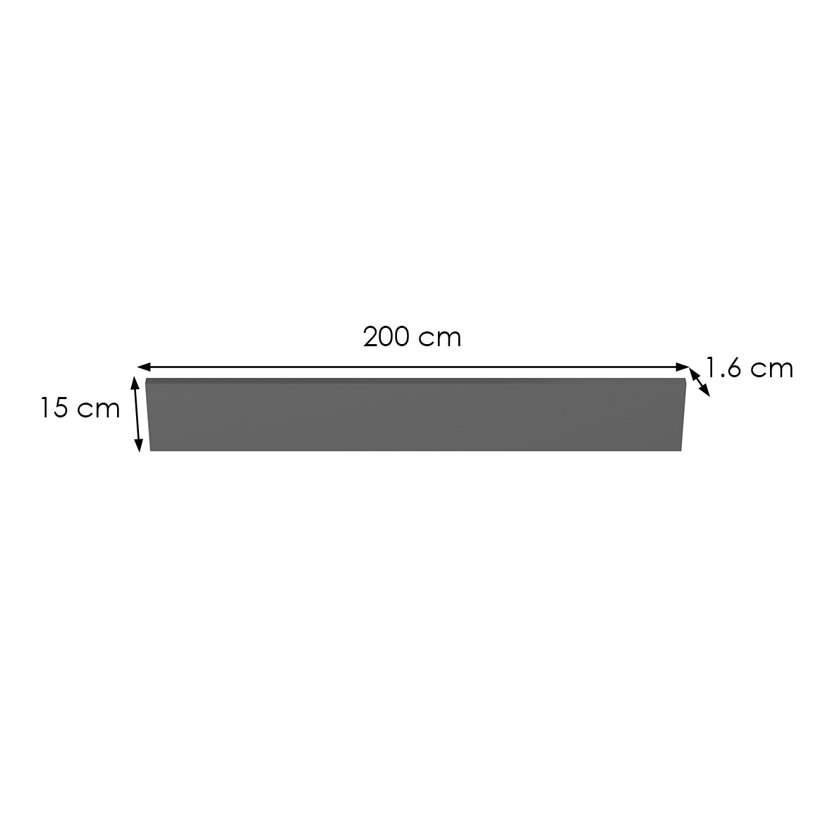 Sockel anthrazit 2000X150 mm (2 st.),2