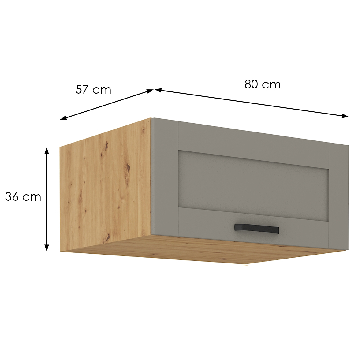 Küchenschrank Luna claygrey/artisan 80 Nagu-36 1F,2