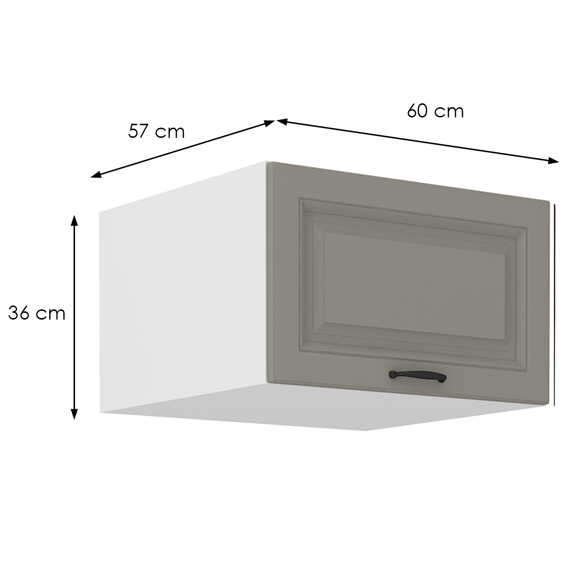 Küchenschrank Stilo claygrey/weiß 60 Nagu-36 1F,2