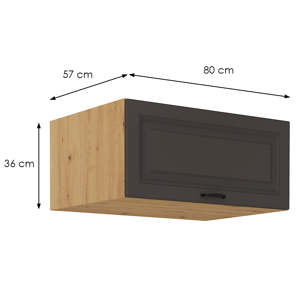 Küchenschrank Stilo graphit matt/artisan 80 Nagu-36 1F,2