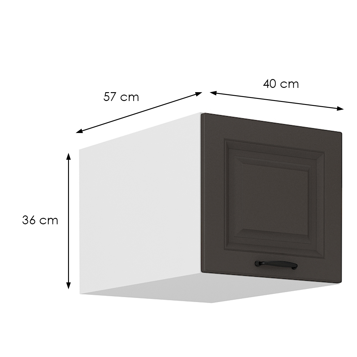 Küchenschrank Stilo graphit matt/weiß 40 Nagu-36 1F,2