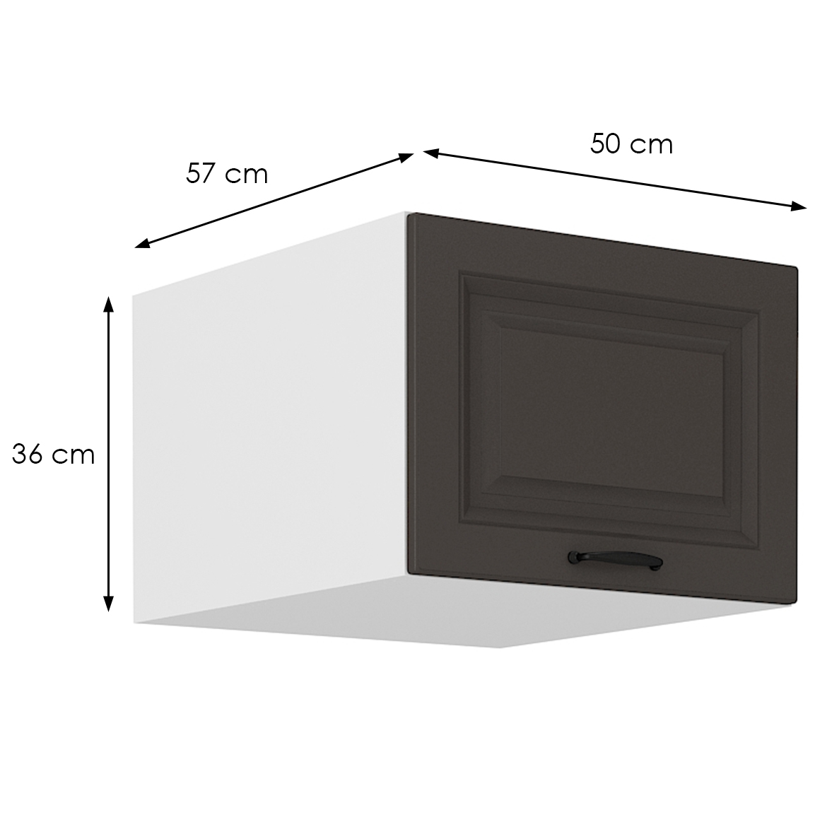Küchenschrank Stilo graphit matt/weiß 50 Nagu-36 1F,2