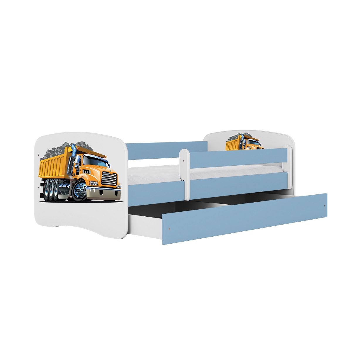 Kinderbett Babydreams+SZ blau 70x140 Lastwagen,2