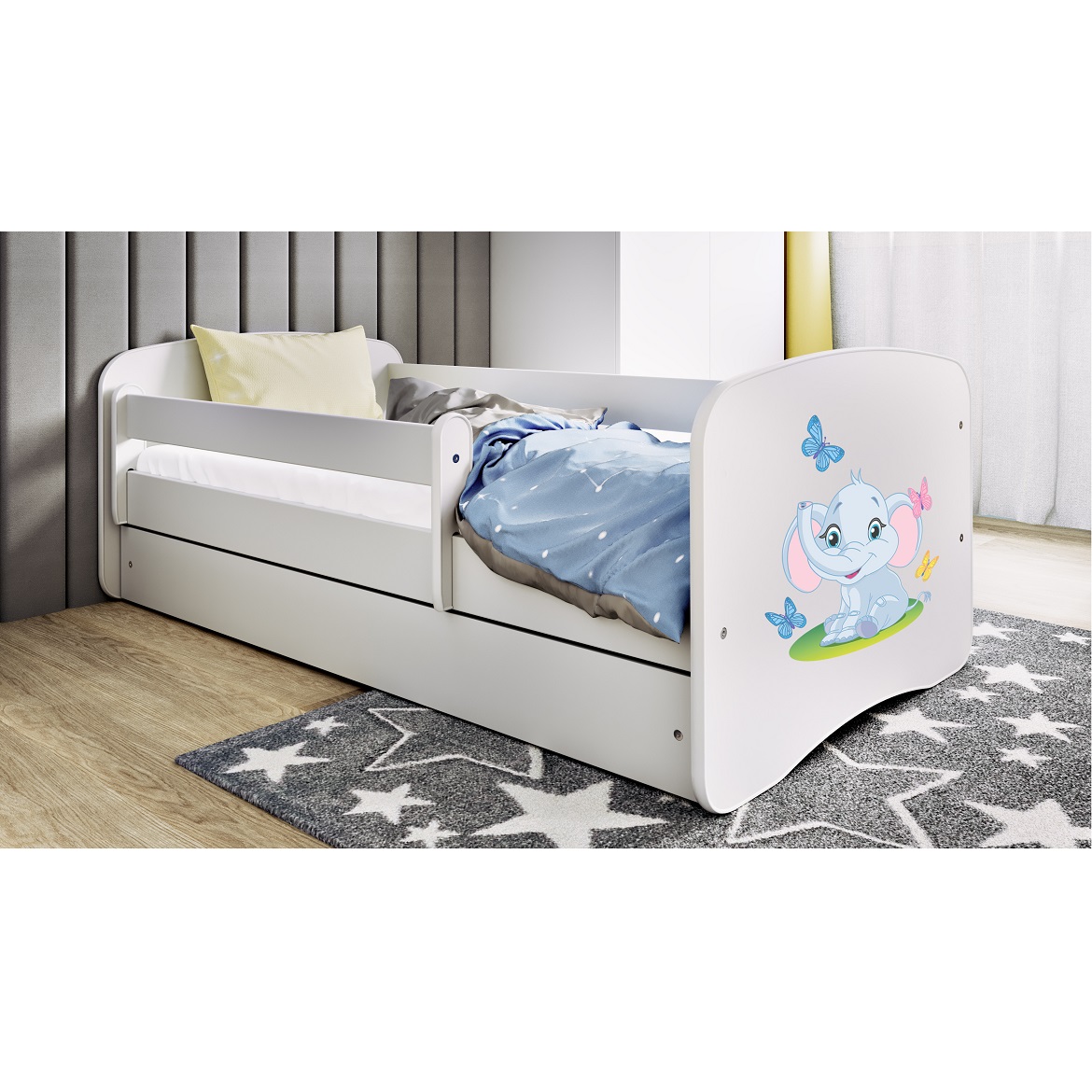 Kinderbett Babydreams+SZ weiß 80x160 Elefant,5