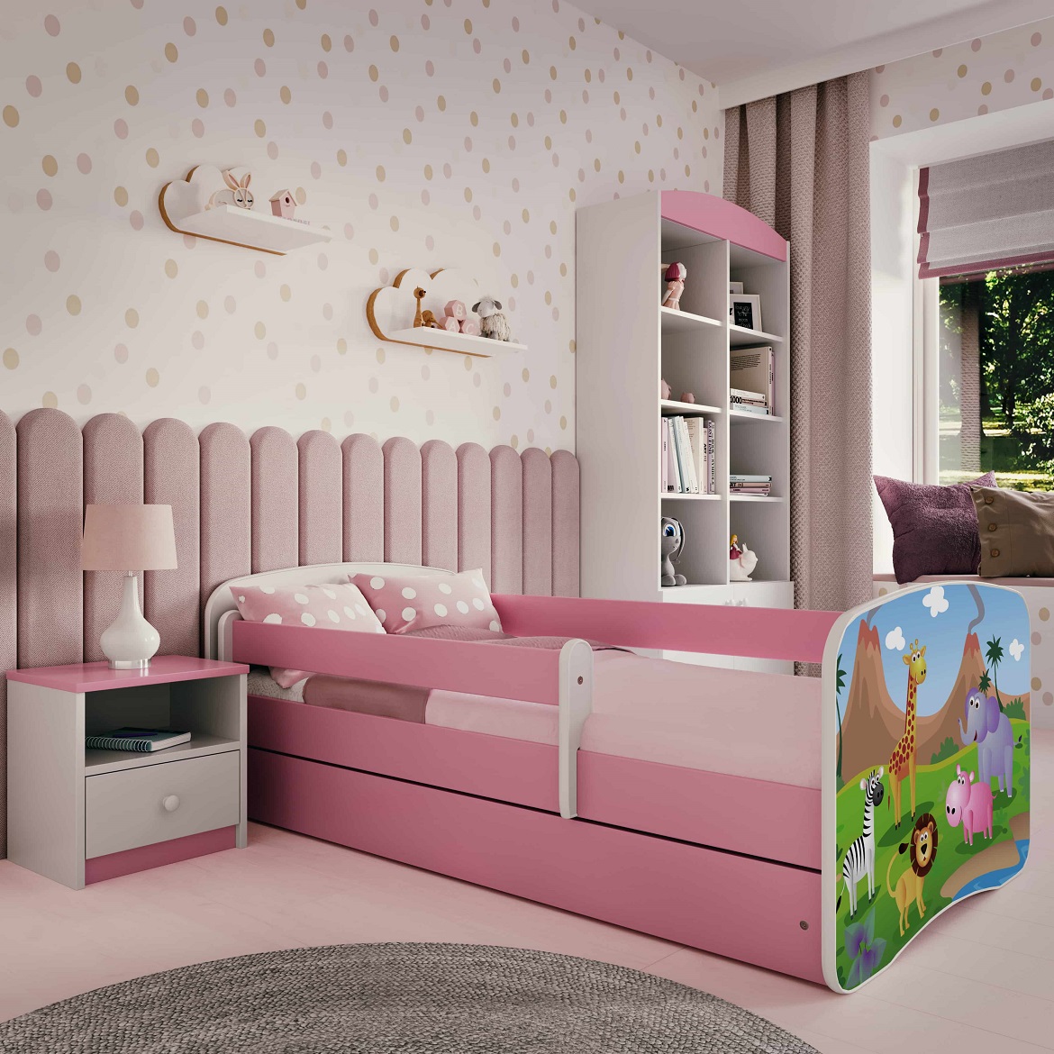 Kinderbett Babydreams+SZ rosa 80x160 Safari,5