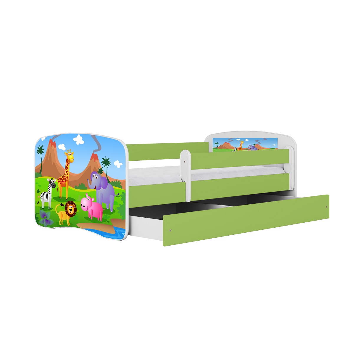 Kinderbett Babydreams+SZ grün 80x160 Safari,2